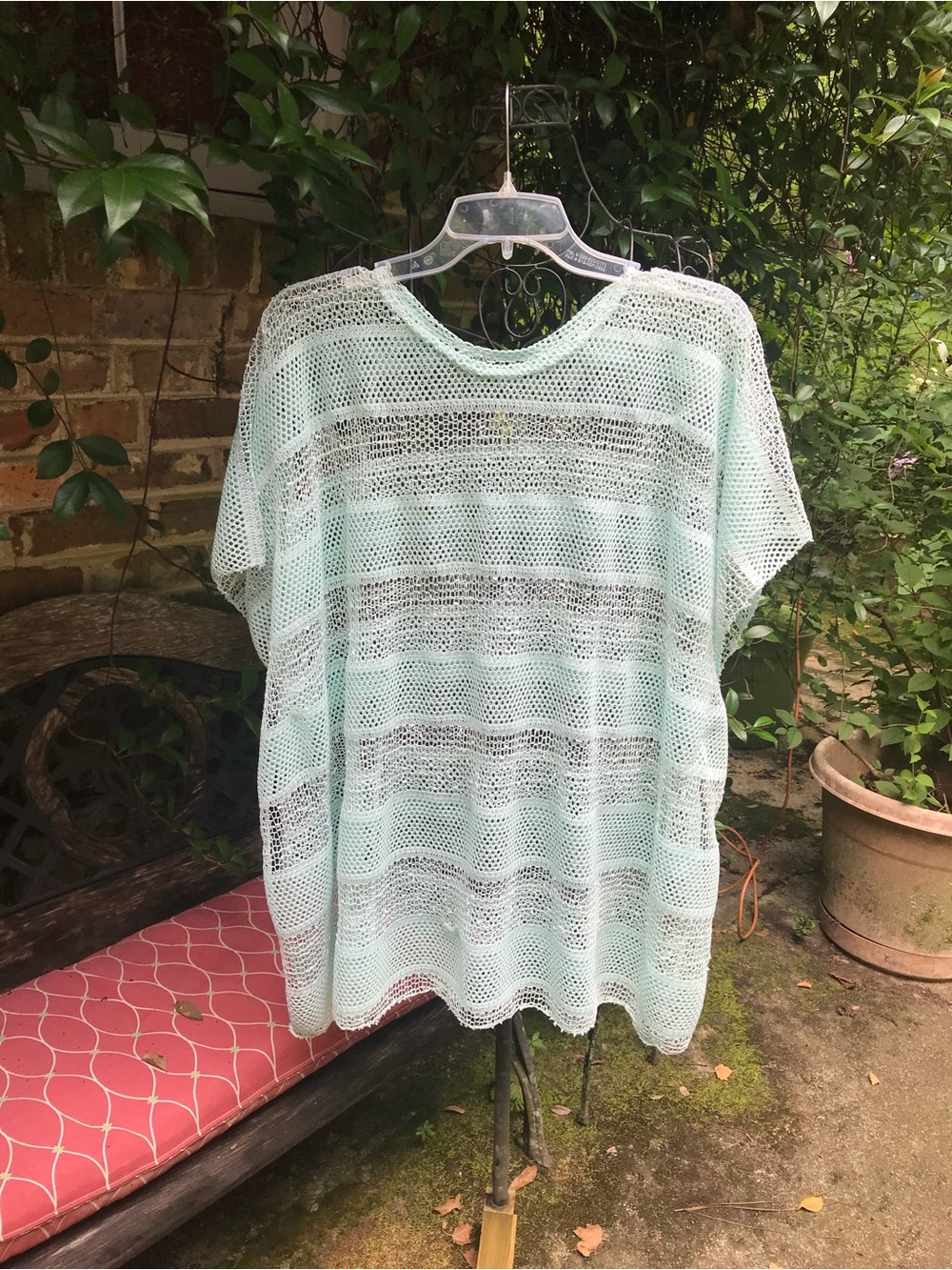Aqua Crochet Cover up Top - Lightweight Summer Layer
